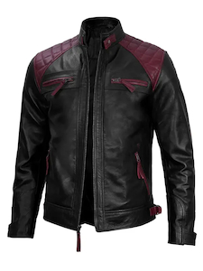 Mens Franz Black Moto Leather Jacket