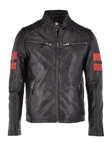 Mens Alistair Black Racer Leather Jacket