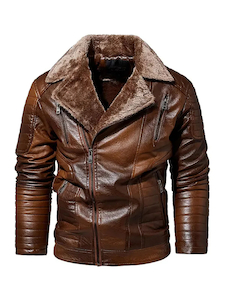 Mens Willow Brown Moto Leather Jacket