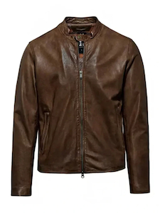 Mens Chocolate Brown Leather Jacket