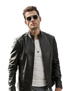 Mens Biker Black Leather Jacket