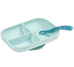 Beaba: Silicone Divided Plate & Spoon