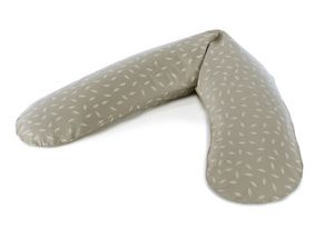 Theraline: Maternity and nursing pillow - Taupe (leaves print)