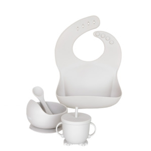 Silicone Feeding Set - Dove Grey