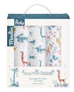 Sous Mon Baobab Set of 3 Muslin Wraps