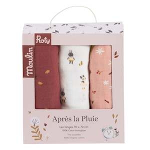 Apres la pluie Set of 3 Muslin Wraps