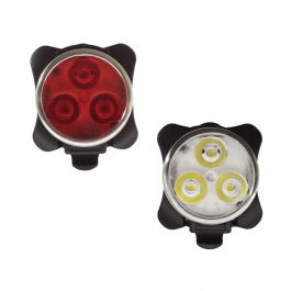 Bike Light Rechargeable 2 Light Set - 4-Mode Cool White & Red