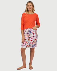 Vassalli Printed Lightweight Skirt with Centre Back Vent