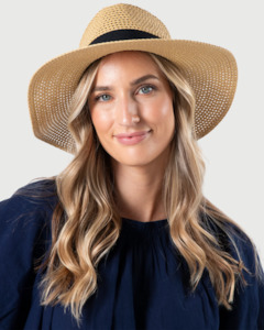 New Arrivals 1: Stella & Gemma Paper Hat Natural with Black Bow