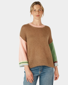 Zaket & Plover Mohair Colour Block Sweater