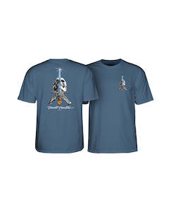 60 100: Powell Peralta - Skull & Sword T-Shirt Indigo Blue