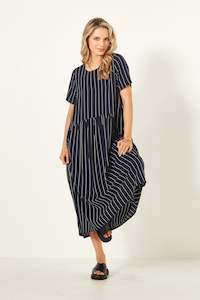 Clothing wholesaling: Monroe Dress Navy Stripe