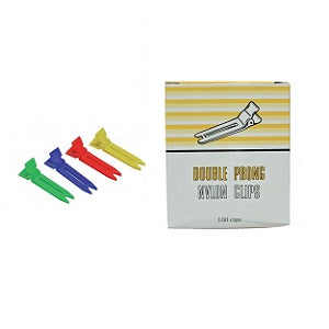 Hairdresser equipment wholesaling: Curl Clips Double Prong Plastic