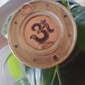 Incense Holder  - Om Copper Inlay