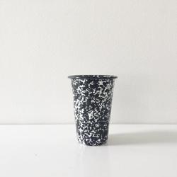 Black marble enamel tumbler