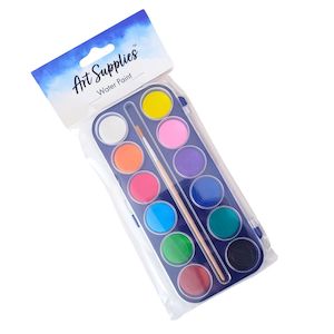 12 x Water Colour Paint Set With Brush