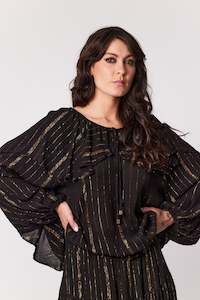 Clothing wholesaling: Dakota Blouse - Black Gold