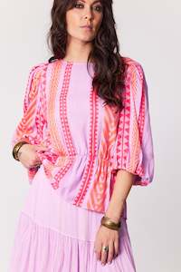 Hope Neon lilac Blouse  - SAMPLE SALE