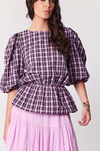 Hope lilac black Blouse  - SAMPLE SALE