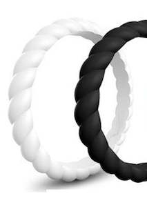 Clothing accessory: Panda Twisted Silicone Ring Set