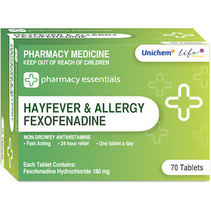 Pharmacy Essentials Fexofenadine 180mg Tablets 70pk