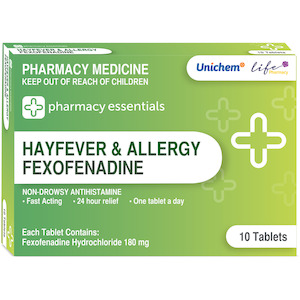 Pharmacy Essentials Fexofenadine 180mg Tablets 10pk