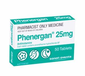 Chemist shop - pharmacy: Phenergan FC Tabs 25mg 50s