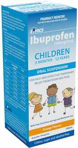 Ethics Ibuprofen 100mg/5ml Oral Suspension OTC Pack 200ml