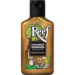 Chemist shop - pharmacy: Reef Coconut Shimmer Oil Bronze Glow SPF15 125ml