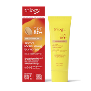 Trilogy SPF50+ Sheer Tinted Moisturising Sunscreen Medium 50ml