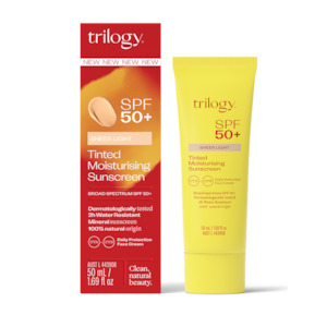 Trilogy SPF50+ Sheer Tinted Moisturising Sunscreen Light 50ml