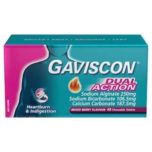 Gaviscon Dual Action Mixed Berry Tablets 48s