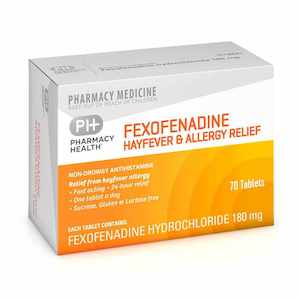 Pharmacy Health Fexofenadine Hayfever and Allergy Tablets 70s