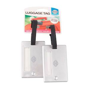 Globite Swivel Luggage Tag Silver 2 Pack