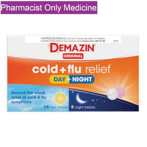 Pharmacy: Demazin Cold & Flu PSE Day & Night 24 Tablets