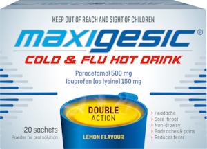 Maxigesic Cold & Flu Lemon Hot Drink 20 Sachets