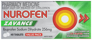 Pharmacy: Nurofen Zavance Fast Pain Relief Tablets 256Mg Ibuprofen 48 Value Pack