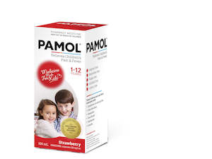 Pharmacy: Pamol All Ages Strawberry Colourfree 100Ml