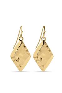 EarSense F397 25mm Gold Beaten Diamond Drops