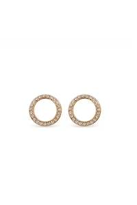 EarSense CH251 Rose Gold Crystal Circle Stud Earrings