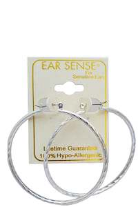 EarSense FR236-3 Faceted Hoop Silver 50mm