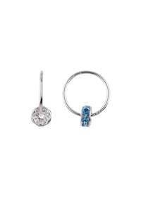 GLAM 60529 Sterling Silver Sleeper with Light Blue Sapphire Crystal Wheel