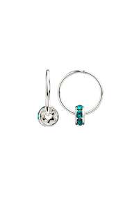 GLAM 60529 Sterling Silver Sleeper with Blue Zircon Crystal Wheel