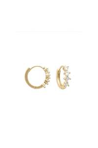 EarSense Gold Triple CZ Huggie Pair