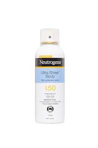 NEUTROGENA Ultra Sheer Face Fluid Facial Sunscreen SPF50 Body Mist 140g