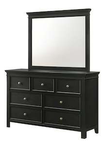 Furniture: Ciara Mindi Wood Dressing Table with Mirror