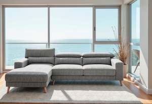 Santro Corner Sofa With Chaise - Light Grey