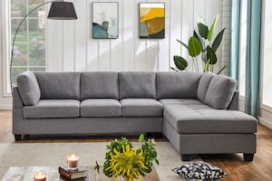 Furniture: Einstein Sectional Sofa - Cement Grey