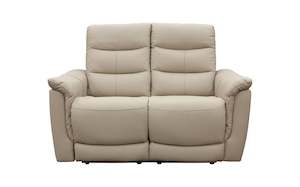 Lisbon 2 Seater Leather Electric Recliner Sofa - Beige