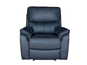 Furniture: Salvador Leather Recliner Chair - Black